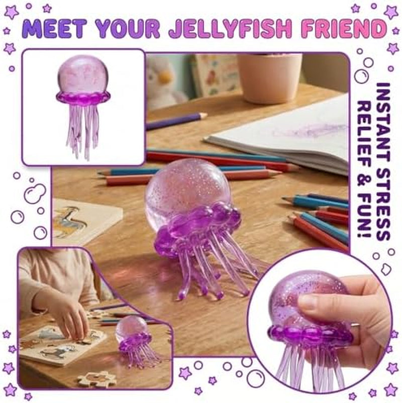 Jellyfish Squishy Stress Ball™ – Ultra Soft Sensory Fidget Toy for Tweens, Teens & Adults | Slow-Rise Squeeze Toy for Stress Relief (Purple)