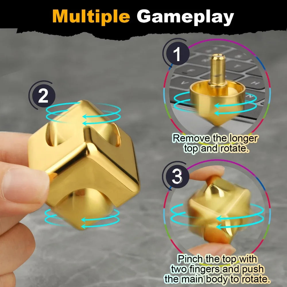 lloy Cube Spinner Gyroscope™ – Metal Fingertip Fidget Toy for Stress Relief & Focus | Portable Anti-Anxiety Spinner for Teens & Adults