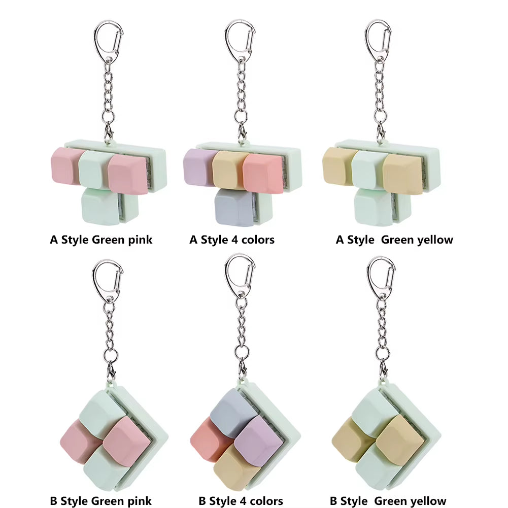 Mini Mechanical Keyboard Fidget Keychain™ – 4-Key Clicky Sensory Fidget Toy for Stress Relief & Focus | DIY Keyboard Switch Tester for Tweens, Teens & Adults