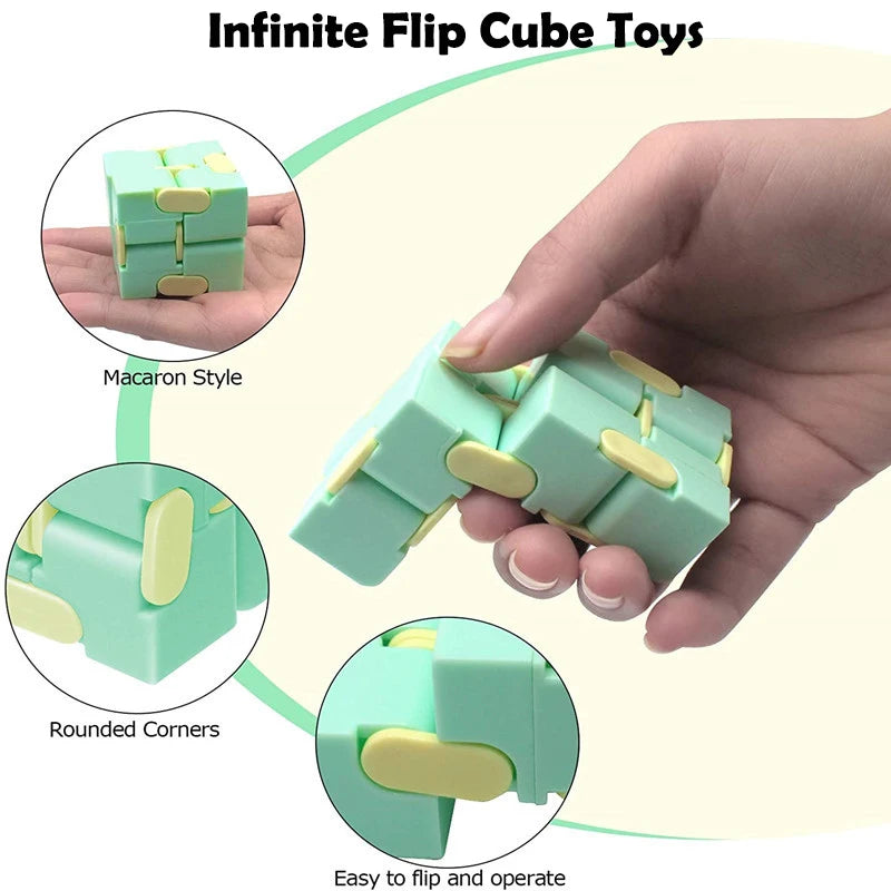 Infinity Magic Puzzle Cube™ – Anti-Stress Fidget Toy for Tweens, Teens & Adults | Sensory Flip Cube for Focus & Relaxation