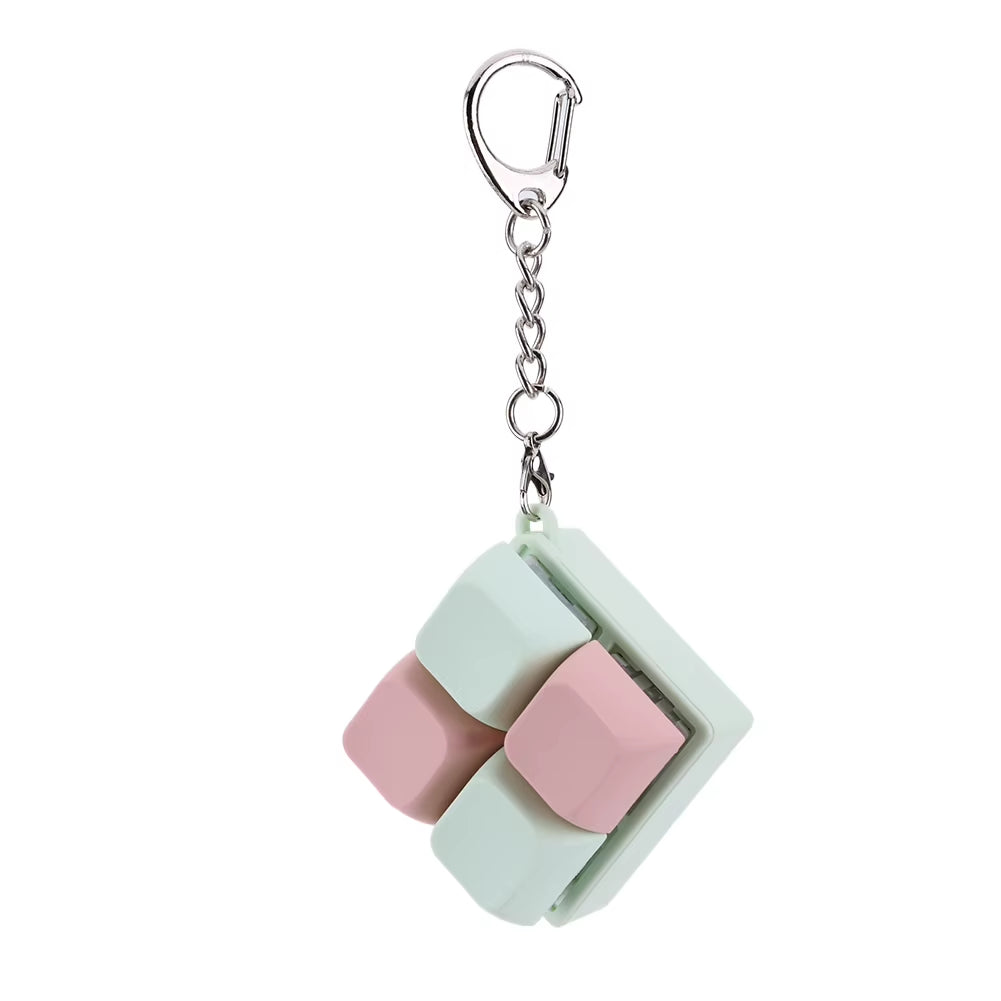 Mini Mechanical Keyboard Fidget Keychain™ – 4-Key Clicky Sensory Fidget Toy for Stress Relief & Focus | DIY Keyboard Switch Tester for Tweens, Teens & Adults