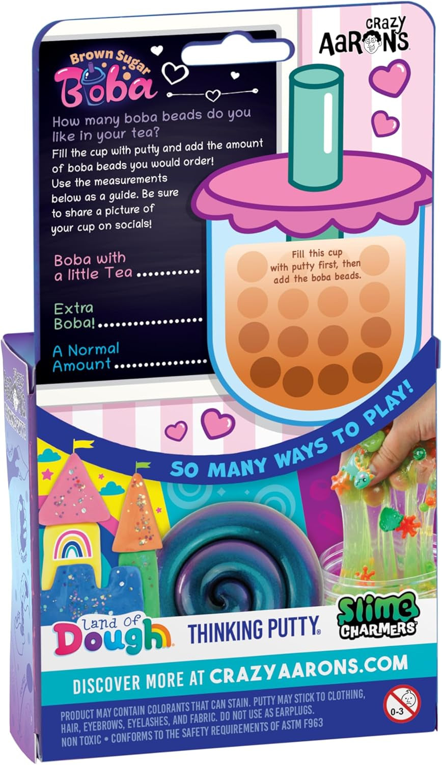 Thinking Putty® - Brown Sugar Boba - Sensory Putty for Kids and Grown Ups in a 4" Tin - Creative and Endless Fun, Stress Relief Therapy Toys, Never Dries Out - Made in USA