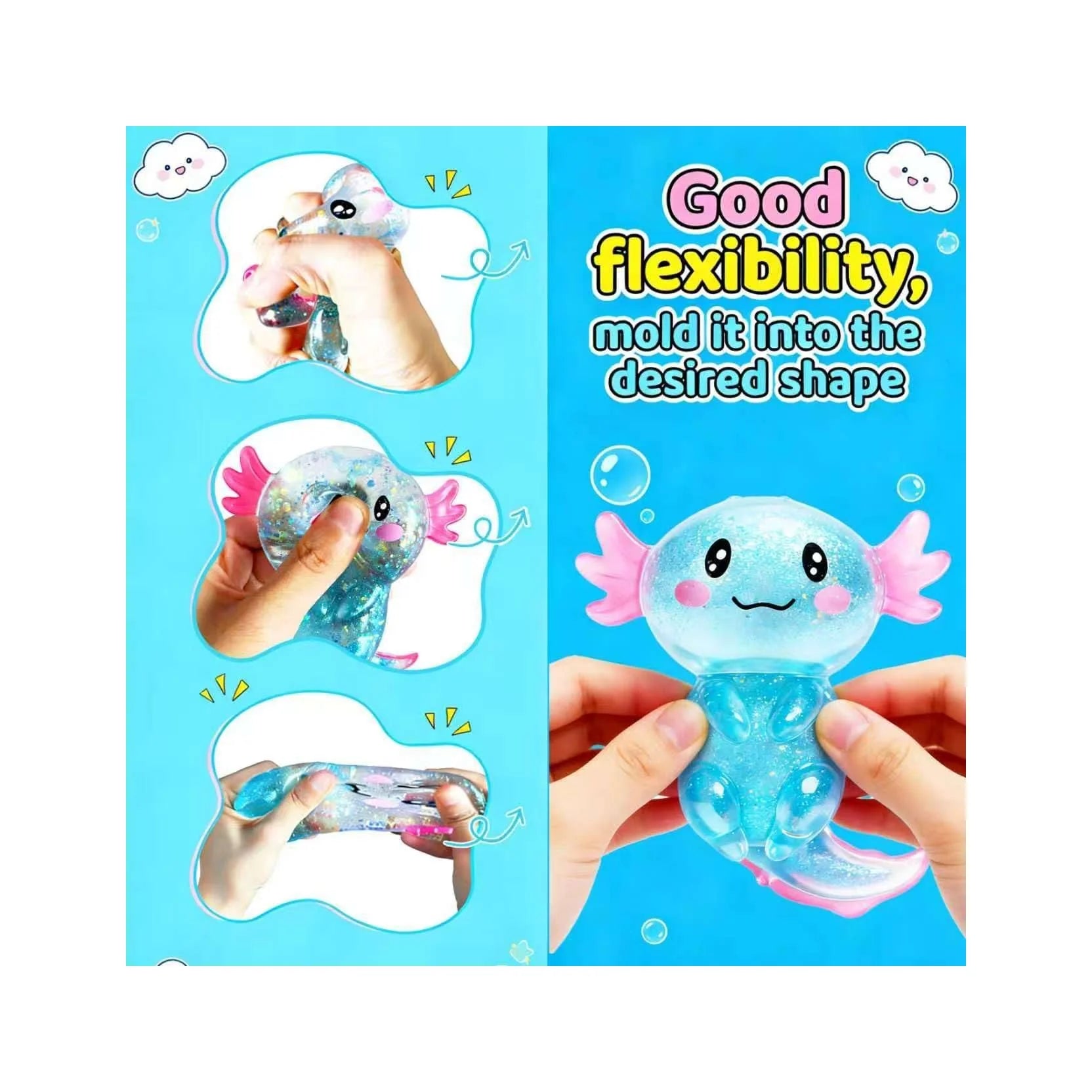 Cute Axolotl Squishy Stress Ball™ – Soft Sensory Fidget Toy for Tweens & Teens | Satisfying Stress Relief Squeeze Toy