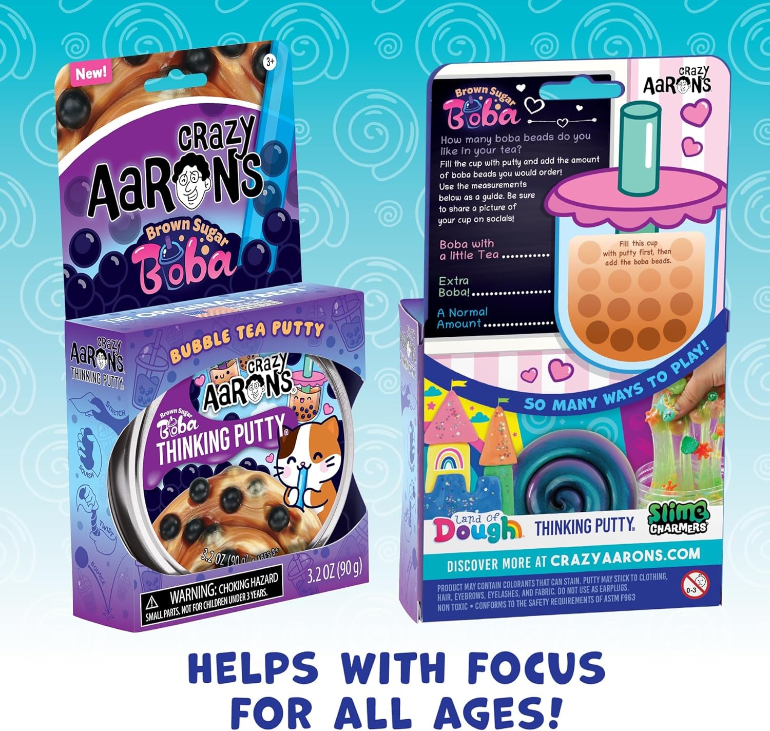 Thinking Putty® - Brown Sugar Boba - Sensory Putty for Kids and Grown Ups in a 4" Tin - Creative and Endless Fun, Stress Relief Therapy Toys, Never Dries Out - Made in USA