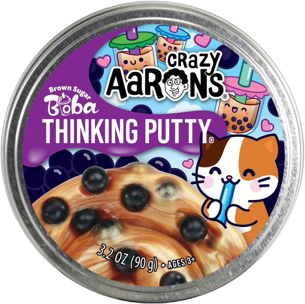 Thinking Putty® - Brown Sugar Boba - Sensory Putty for Kids and Grown Ups in a 4" Tin - Creative and Endless Fun, Stress Relief Therapy Toys, Never Dries Out - Made in USA