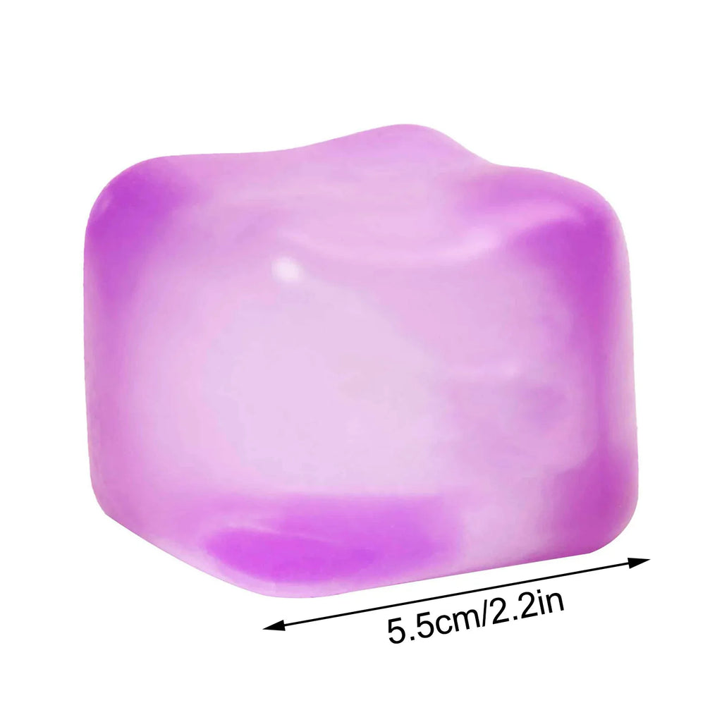 Ice Cube Squishy Stress Ball™ – Square Sensory Fidget Toy for Anxiety & Focus | Soft Squeeze Stress Relief Toy for Teens & Adults