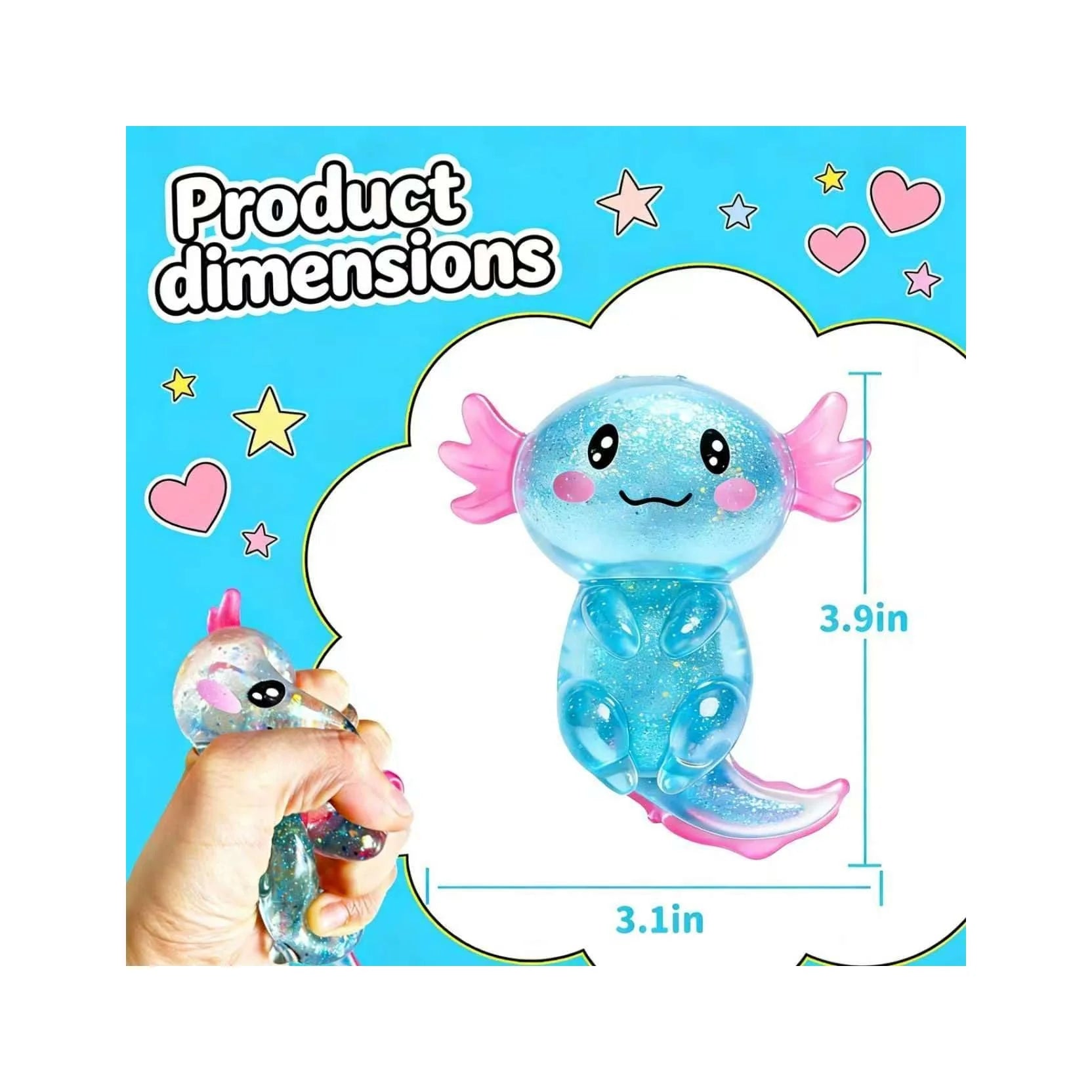 Cute Axolotl Squishy Stress Ball™ – Soft Sensory Fidget Toy for Tweens & Teens | Satisfying Stress Relief Squeeze Toy